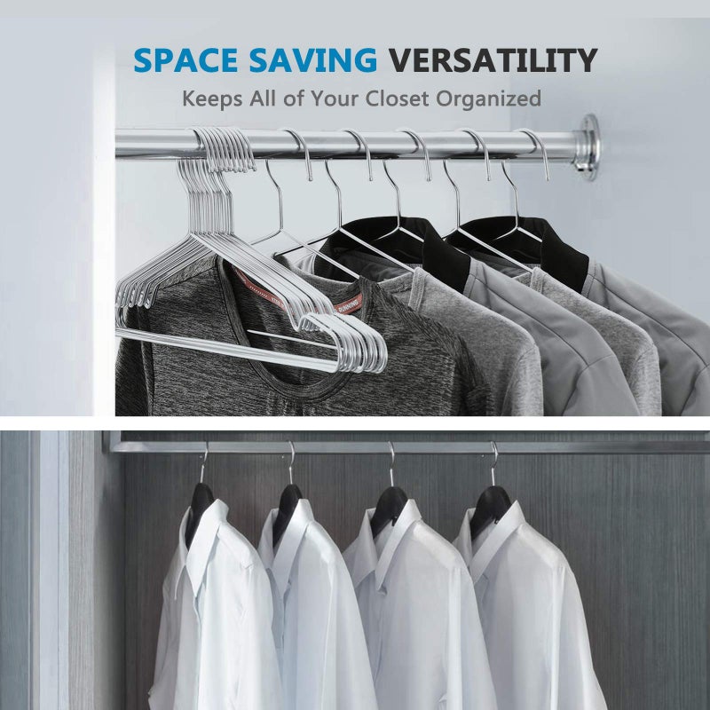 Fayleeko Wire Hangers Coat Hangers Strong Heavy Duty Stainless Steel Metal Hangers 17.7 Inch Ultra Thin Space Saving Clothes Hangers (10pack) - Image 5